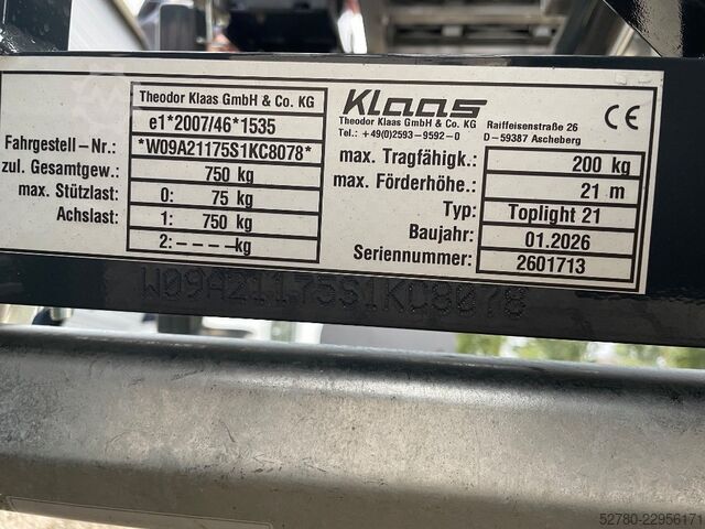 Plataforma telescópica Klaas Toplight 21 BE
