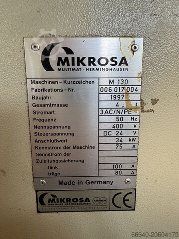 Máquina de retificação sem centros Mikrosa M130