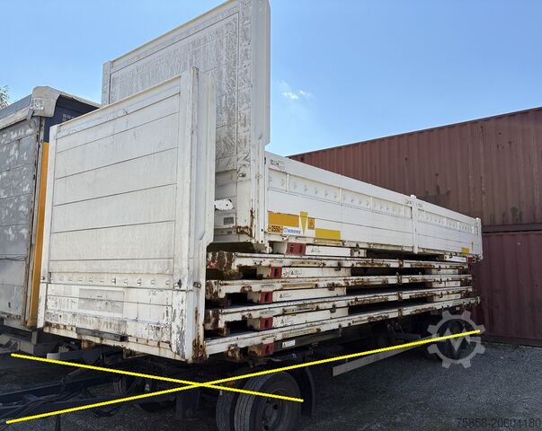 プラットフォーム付き交換式車体ベッセルとフラットベッド付き切り替え車体 Krone BDF 7,45m Baustoff Bordwand + Türen