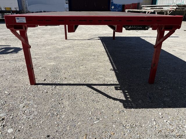 プラットフォーム付き交換式車体ベッセルとフラットベッド付き切り替え車体 Krone 7,45m BDF Baustoff Multilockrahmen