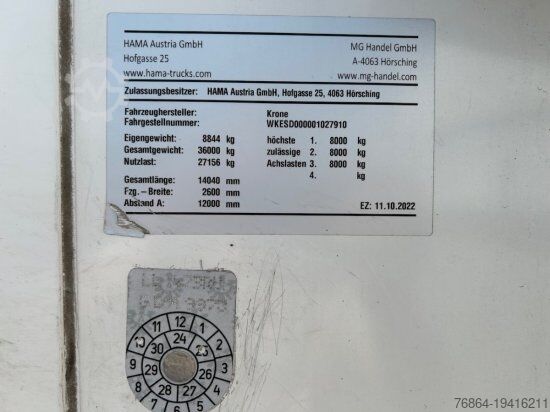 Remorque surbaissée KRONE KüHLAUFLIEGER, TK SLXI 300, LIFTACHSE, DOPPELSTOCK, BLUMENBREITE