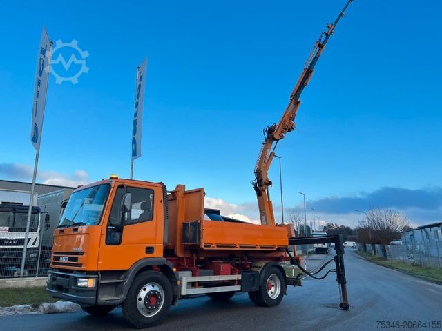 Vozidlo s hákom na kontajnery IVECO ML 120E18 Abrollkipper/Kran-Mulde/Funk/Seilwinde