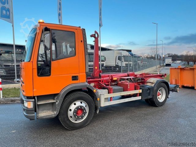 Vozidlo s hákom na kontajnery IVECO ML 120E18 Abrollkipper/Kran-Mulde/Funk/Seilwinde