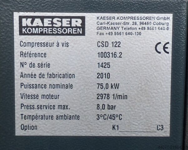 Schraubenkompressor CSD122 Kaeser CSD122