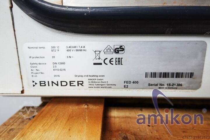 Värmeskåp med varmluft, laboratorieugn Binder FED 400 300°C