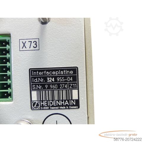 Komponen Heidenhain Heidenhain 324 955-04 Interfaceplatine SN: 9 960 274 - generalüberholt mit 3 Monaten Gewährleistung-