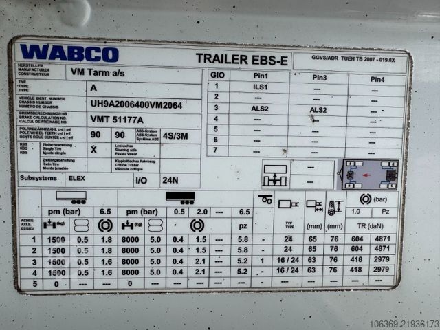 Цистерна ремарке  VM Tarm 4 Achs Tankanhänger 33.000 L ADR