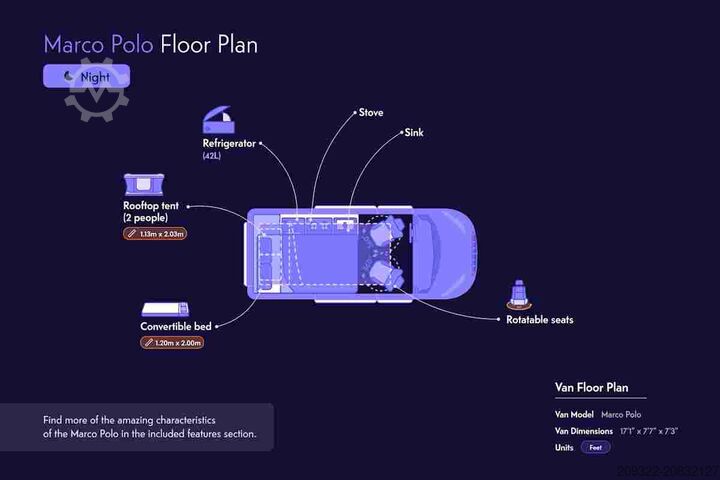 Camper integrado Mercedes Marco Polo 250d | Camper di lusso | 2 posti letto | Cucina