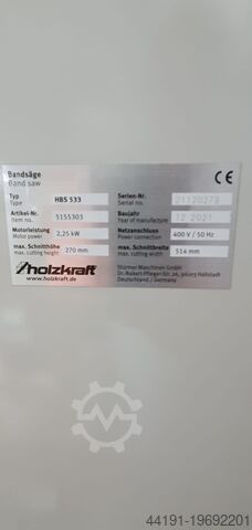Bandsäge Holzkraft HBS 533 SET