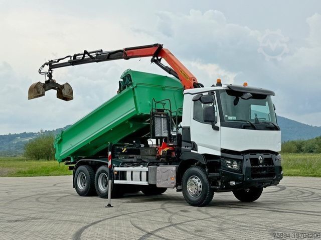 جرثقیل نصب‌شده روی کامیون RENAULT C 430 *KIPPER 5,10 m + PK 16001 - K B* 6x4