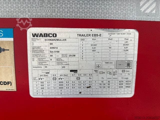 Semi-remorque benne SCHWARZMÜLLER SK K10VLN3 Kippauflieger 3 ACHS