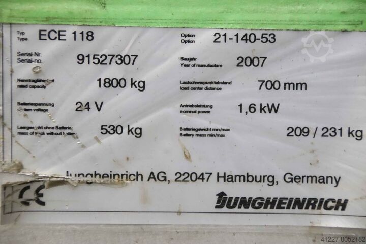 Barra de tracción completa con accionamiento Jungheinrich ECE 118