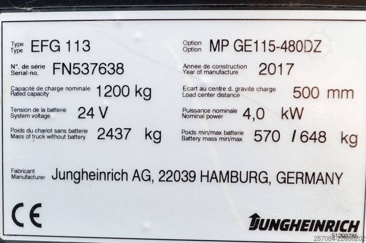 フォークリフト Jungheinrich EFG 113