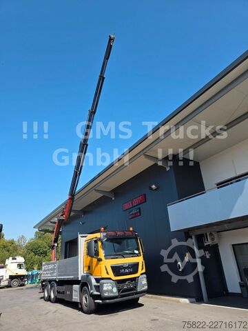 Flatbed truck MAN TGS 33.440 / 6X4 / Man+Ret / 19m Kran Palfinger