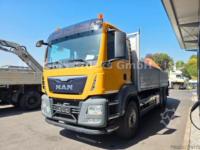 Flatbed truck MAN TGS 33.440 / 6X4 / Man+Ret / 19m Kran Palfinger