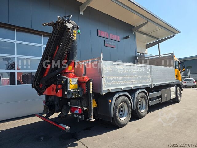 Flatbed truck MAN TGS 33.440 / 6X4 / Man+Ret / 19m Kran Palfinger