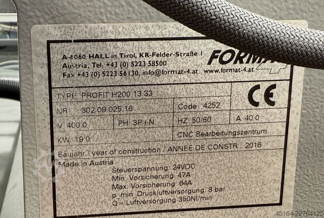 CNC machining center Felder Profit H 200 13.33 4-Achs