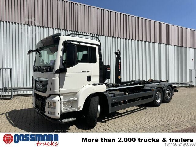 Hákový nosič kontejnerů MAN TGS 26.430 6x4H-4 BL, HydroDrive, Lenk-/Liftachse,