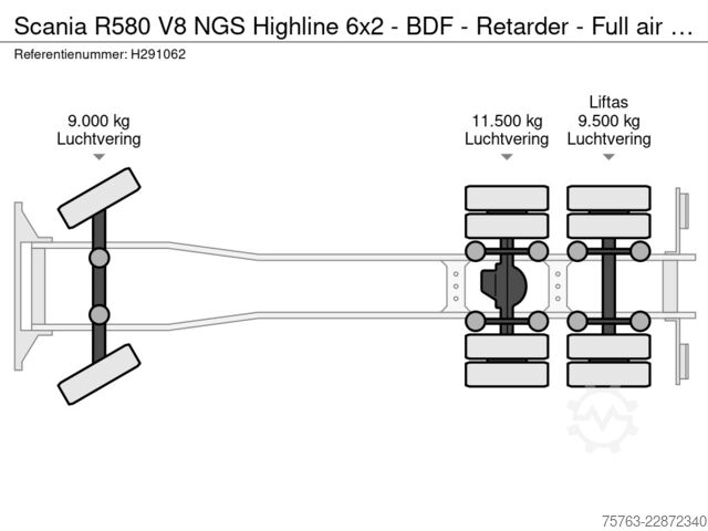  Scania R580 V8 NGS Highline 6x2 - BDF - Retarder - Ful...