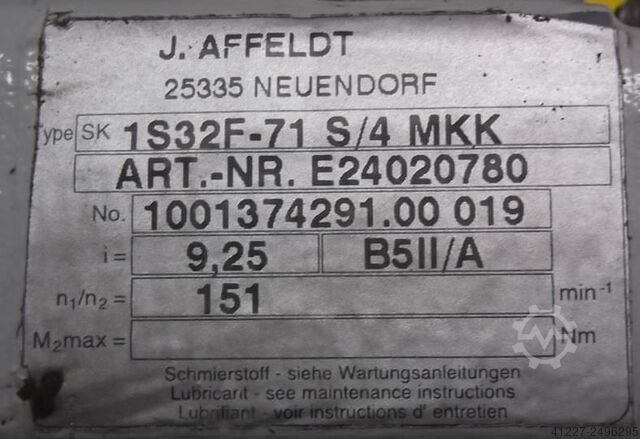 Motorreductor 0,25 kW 151 rpm Affeldt 1S32F-71 S/4 MKK