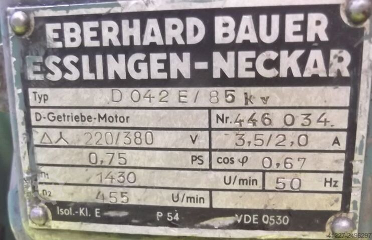 Dişli motor 0,55 kW 453 rpm BAUER D042E/85KV