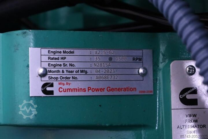 Aggregerad Cummins C22D5Q Declaration of Conformity, Diesel, 22kVA, A