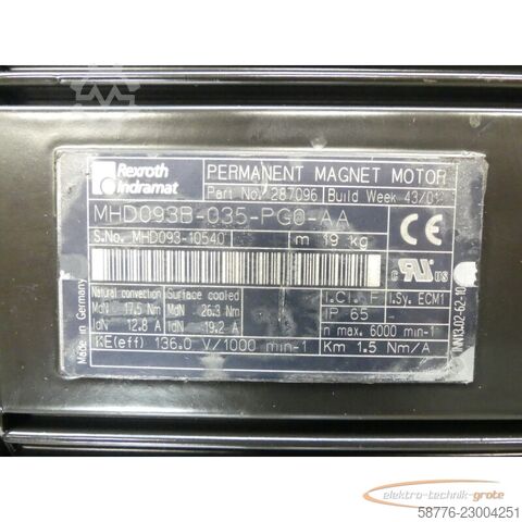 блок управління Rexroth MHD093B-035-PG0-AA 287096 SN09310540 - generalüberh. + 12 Mon. Gewährl.