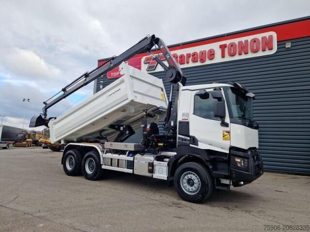Roll-off tipper truck Renault Gamme K 440 BI-BENNE + GRUE