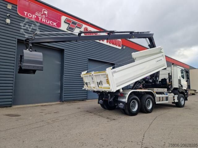 Roll-off tipper truck Renault Gamme K 440 BI-BENNE + GRUE
