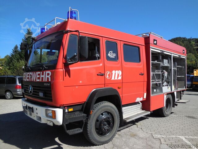 Straz pozarna/Pogotowie Mercedes-Benz 1124 AF LF 16 Löschfahrzeug Schlauchhaspel Metz Pumpe Feuerwehr