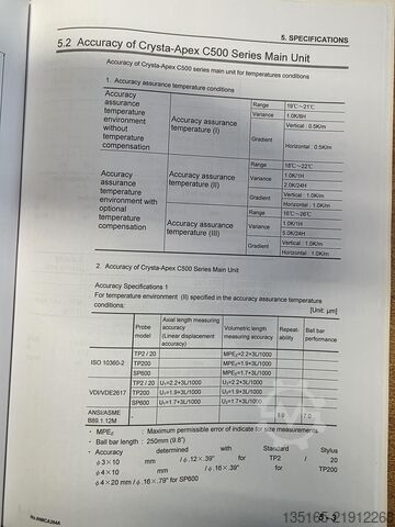 Koordinatno mjerna mašina Mitutoyo Crysta Apex C544