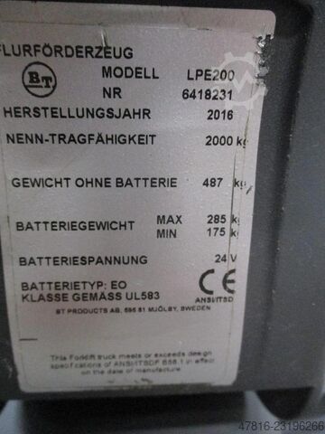 2016 TOYOTA BT LPE200 - 2484 BT LPE200