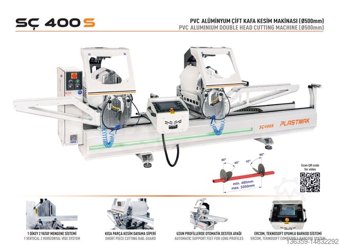 مجموعة الماكينات ذات الرأس المزدوج PVC PLASTMAK PVC ALÜMİNYUM İŞLEME MAKİNALARI PVC ÇİFT KAFALI MAKİNE SETİ