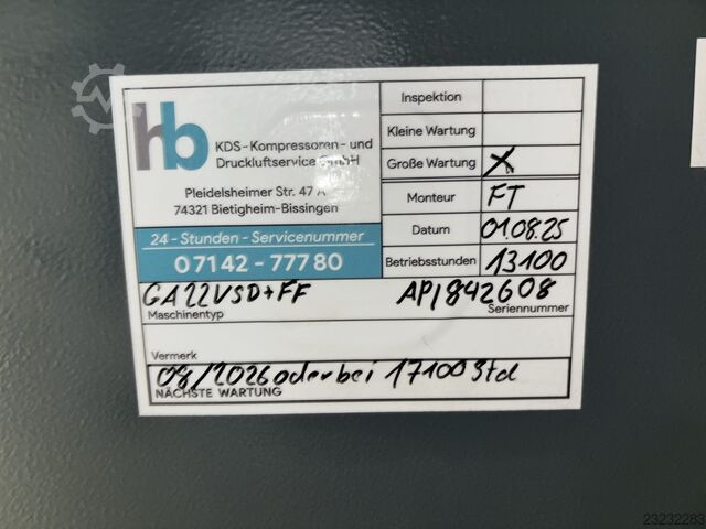  Atlas Copco GA22VSD+ FF