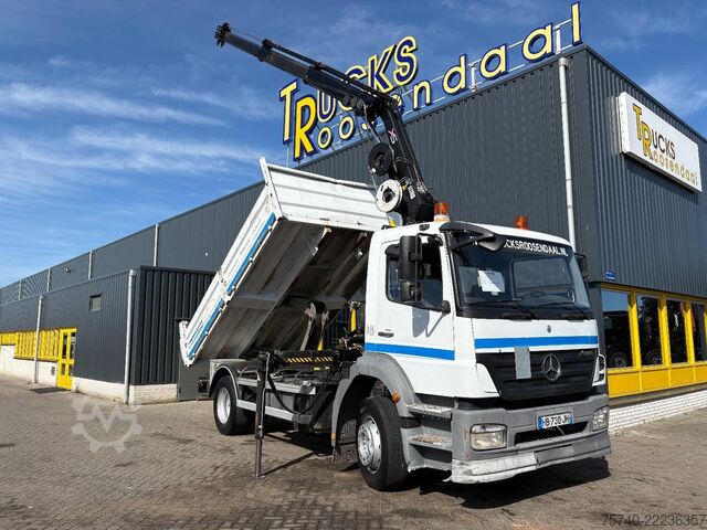 Φορτηγό γερανού Mercedes-Benz Axor + HIAB 088 ES -3 HIDUO + TIPPER + MANUAL