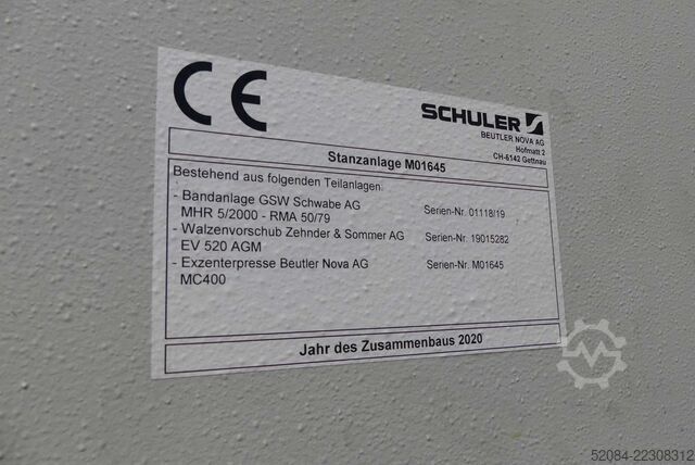 SCHULER eksentrik press MC 400 SCHULER Exzenterpresse MC400
