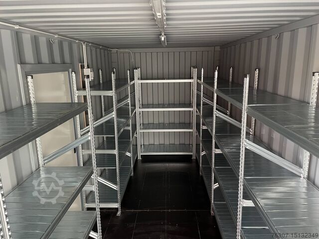 Lukket stålbeholder Other 20’ DV mit Fachbodenregalen, Licht, Tür