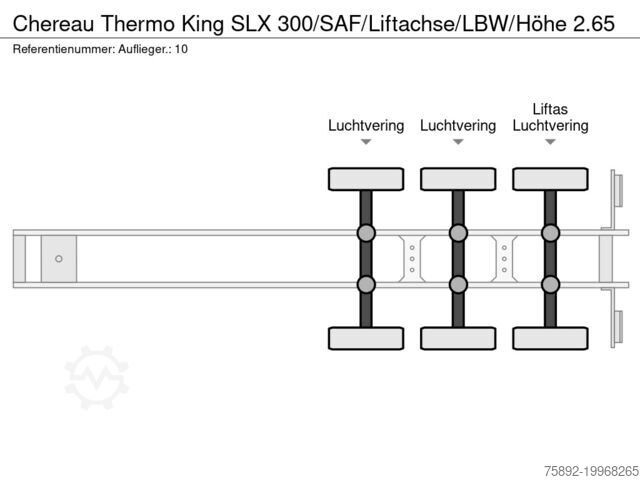 Jäähdytetyt/pakastetut kuljetukset Chereau Thermo King SLX 300/SAF/Liftachse/LBW/Höhe 2.65