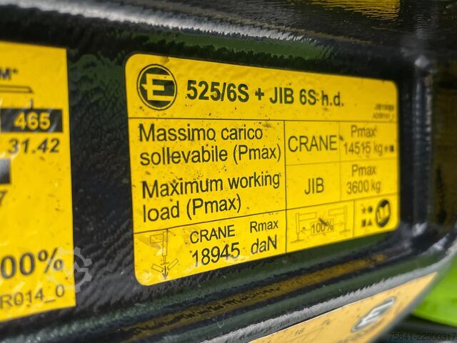 Crane truck Scania R520 R520 V8 LB 8x4*4HNB Effer 525 / 6S + JIB 6...