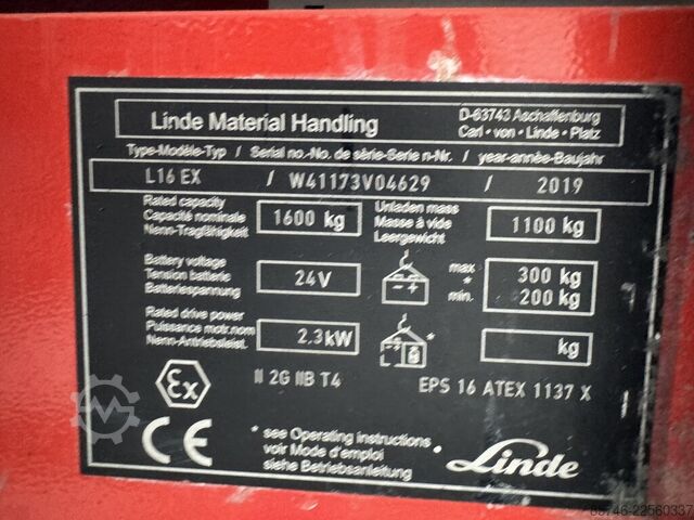  LINDE L 16 i ( 1173 ) * Atex EX * Proplan 2G / Z1