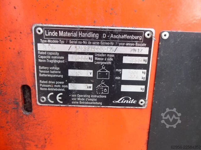 Empilhador eléctrico de 3 rodas Linde E10