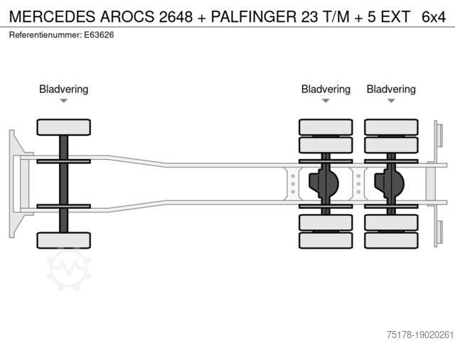 منصة التحميل Mercedes-Benz AROCS 2648 + PALFINGER 23 T/M + 5 EXT