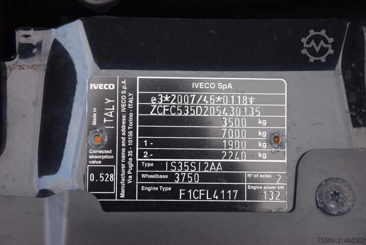 Furgão pick-up Iveco Daily  35S18 DOKA 7-Sitzer Pritsche Maxi AHK 3,5T