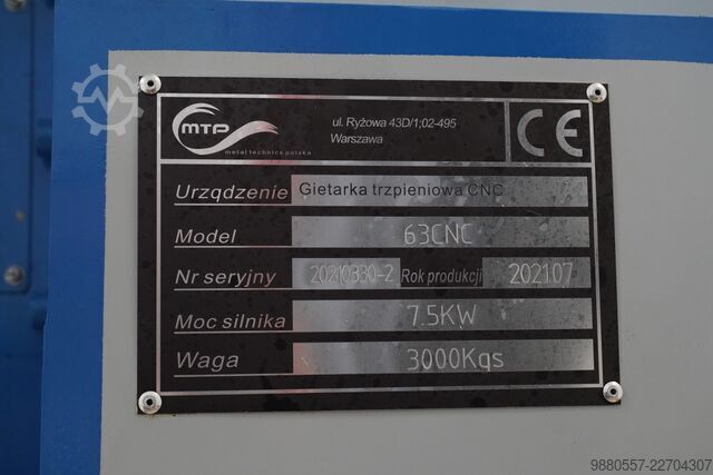 CNC savijačica s trnom MTP 63CNC