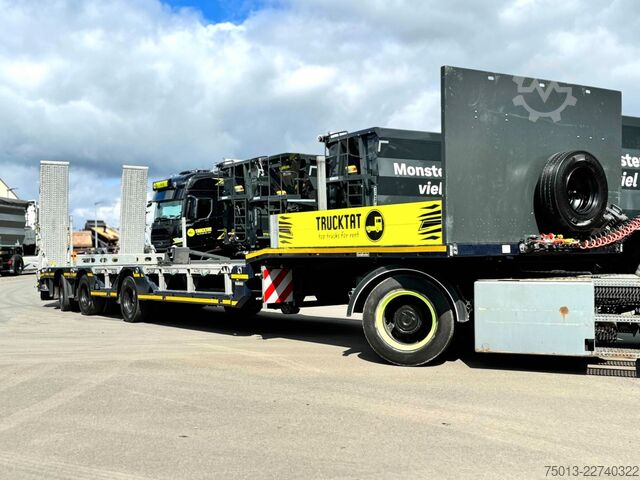 Low loader semitrailer GOLDHOFER Tele, Radmulden, Baggerstielmulde, MIETEN?