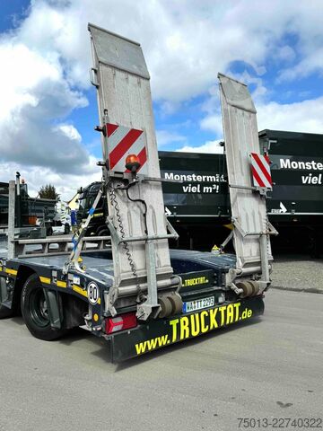 Low loader semitrailer GOLDHOFER Tele, Radmulden, Baggerstielmulde, MIETEN?