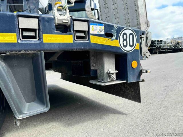 Low loader semitrailer GOLDHOFER Tele, Radmulden, Baggerstielmulde, MIETEN?