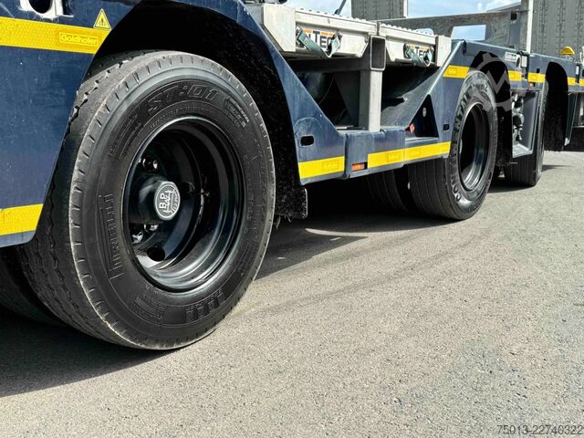 Low loader semitrailer GOLDHOFER Tele, Radmulden, Baggerstielmulde, MIETEN?