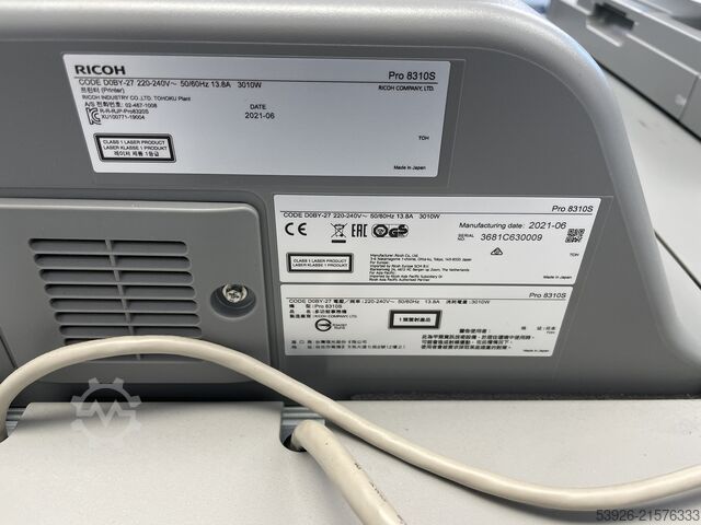 Skaitmeninė spausdinimo mašina Ricoh Pro 8300s incl. Finisher SR5110, Vacuum Feed LCIT RT5120