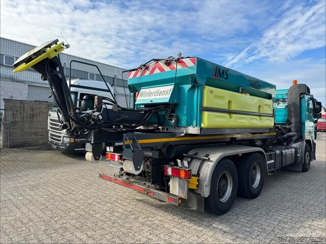 Camión portacontenedores de gancho MERCEDES-BENZ 2632 Actros 6x4 Meiller Abroller KRAN Salzstreu